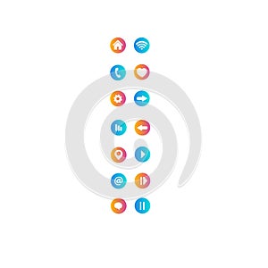 Set of modern buttons for web site and ui.